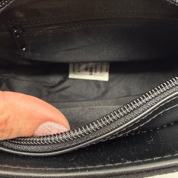 Black Faux Suede Tote Bag with Top Handles and Shoulder Strap - Picture 9 of 12